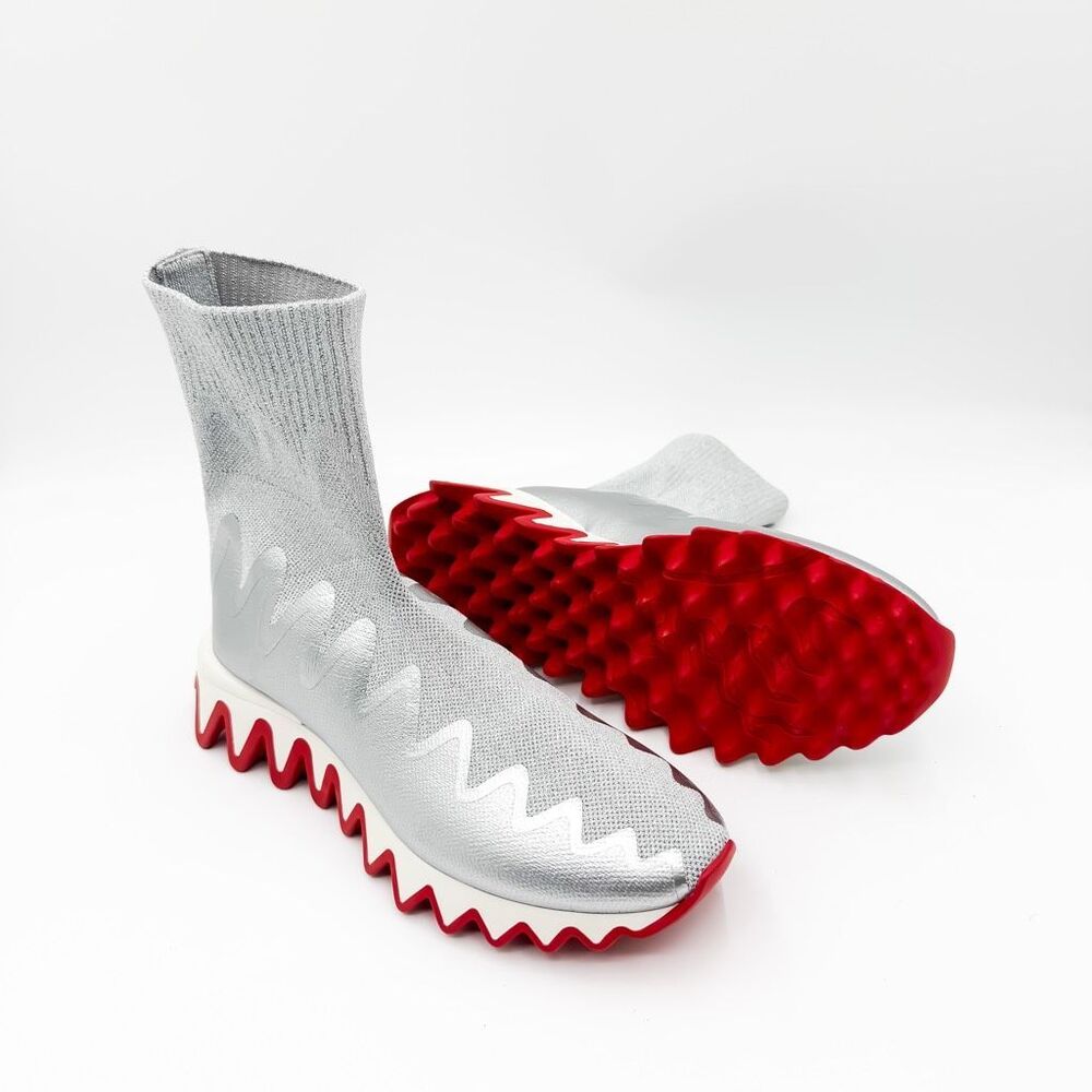 Christian Louboutin Sharky Sock Knit Sneaker Tennis Shoes EU 39 US 9